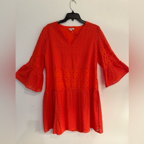 Tyler Boe Ingrid Eyelet Skimmer Dress in Calypso- Large - Picture 1 of 4